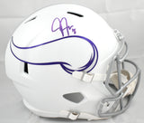Justin Jefferson Autographed Vikings F/S ALT Speed Helmet - Beckett W Holo