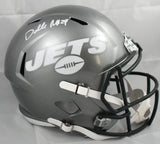 Darrelle Revis Autographed New York Jets F/S Flash Speed Helmet - Beckett W Holo