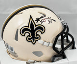 Ricky Williams Autographed Saints Retro Speed Mini Helmet - Beckett W Holo