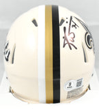 Ricky Williams Autographed Saints Retro Speed Mini Helmet - Beckett W Holo *Back
