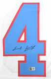 Earl Campbell Autographed White Pro Style Jersey - Beckett W Hologram *Black