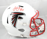 Julio Jones Autographed Atlanta Falcons F/S Flat White Speed Helmet - Beckett W