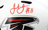 Julio Jones Autographed Atlanta Falcons F/S Flat White Speed Helmet - Beckett W
