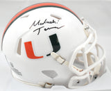 Malachi Toney Autographed Miami Hurricanes Speed Mini Helmet - JSA W