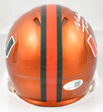 Malachi Toney Autographed Miami Hurricanes Flash Speed Mini Helmet - JSA W