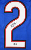 D.J. Moore Autographed Blue Pro Style Jersey - Beckett W Hologram *Black