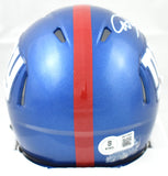 Abdul Carter Autographed New York Giants Speed Mini Helmet - Beckett W Holo