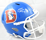 Bo Nix Autographed Denver Broncos F/S 75-96 Speed Helmet - Beckett W Holo