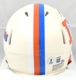 Troy Franklin Autographed Denver Broncos Retro Speed Mini Helmet- Beckett W Holo