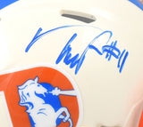 Troy Franklin Signed Denver Broncos Retro Speed Mini Helmet-Beckett W Holo *Blue