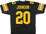 Kaleb Johnson Autographed Black and Yellow Pro Style Jersey - Beckett W Hologram