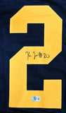 Kaleb Johnson Autographed Black and Yellow Pro Style Jersey - Beckett W Hologram