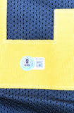 Kaleb Johnson Autographed Black and Yellow Pro Style Jersey - Beckett W Hologram