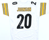 Kaleb Johnson Autographed White Pro Style Jersey - Beckett W Hologram