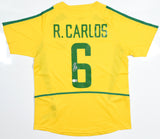 Roberto Carlos Autographed Brazil Home Soccer Jersey #6 - Beckett W Holo *L