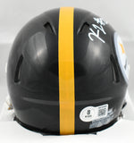 Kaleb Johnson Autographed Steelers Speed Mini Helmet - Beckett W Holo *White
