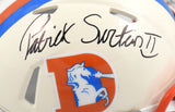 Patrick Surtain II Autographed Denver Broncos Retro Speed Mini Helmet- Beckett W