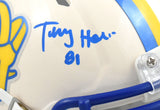 Torry Holt Autographed Rams Retro Speed Mini Helmet - Beckett W Holo *Blue