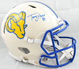 Torry Holt Autographed Rams F/S Retro Speed Authentic Helmet - Beckett W Holo