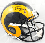 Torry Holt Autographed Rams F/S 81-99 Speed Replica Helmet - Beckett W Holo