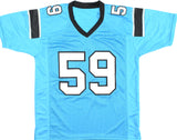 Luke Kuechly Autographed Teal Pro Style Jersey - Beckett W Hologram *Black