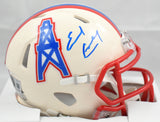 Earl Campbell Autographed Titans Retro Speed Mini Helmet - Beckett W Holo *Blue
