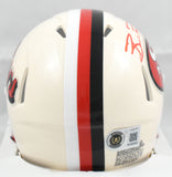 Brock Purdy Autographed 49ers Retro Speed Mini Helmet - Beckett W Holo