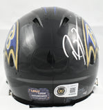 Ray Lewis Autographed Baltimore Ravens Speed Mini Helmet - Beckett W Hologram
