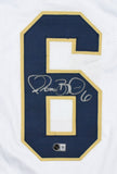 Jerome Bettis Autographed White College Style Jersey - Beckett W Hologram