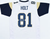 Torry Holt Autographed White Pro Style Jersey - Beckett W Hologram