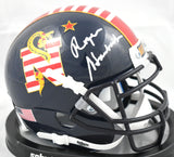 Roger Staubach Autographed Navy DTOM Mini Helmet - Beckett W Hologram