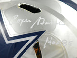 Roger Staubach Autographed Dallas Cowboys F/S Chrome Speed Helmet - Beckett W