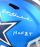 Roger Staubach Autographed Cowboys F/S Blaze Speed Helmet HOF SB MVP - Beckett W