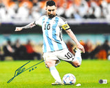 Lionel Messi Autographed 11x14 Argentina Kicking Photo - Beckett Hologram LOA