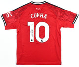 Matheus Cunha Autographed Manchester United Home Soccer Jersey #10 - Beckett  *M