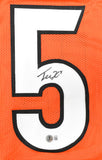 Tee Higgins Autographed Orange Pro Style Jersey - Beckett Hologram