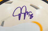 Justin Jefferson Autographed Minnesota Vikings Retro Speed Mini Helmet-Beckett W