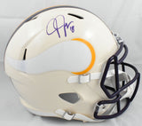 Justin Jefferson Signed Minnesota Vikings F/S Retro Speed Helmet - Beckett W
