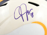 Justin Jefferson Signed Minnesota Vikings F/S Retro Speed Helmet - Beckett W