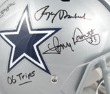 Staubach Dorsett Pearson Signed Cowboys F/S Speed Helmet - Beckett Hologram