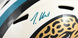 Travis Hunter Signed Jacksonville Jaguars F/S Retro Speed Helmet-Beckett W Holo
