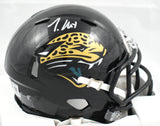Travis Hunter Signed Jacksonville Jaguars 95-12 Speed Mini Helmet-Beckett W Holo
