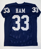 Jack Ham Autographed Blue College Style Jersey W/ Linebacker U- JSA W Auth