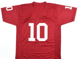 John Mateer Autographed Crimson College Style Jersey - Beckett W Hologram
