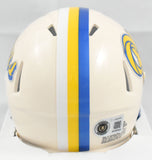 Torry Holt Autographed Rams Retro Speed Mini Helmet - Beckett W Hologram