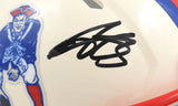 A.J. Brown Autographed New England Patriots Retro Speed Mini Helmet - Beckett W