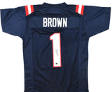 A.J. Brown Autographed Blue Pro Style Jersey - Beckett W Hologram