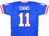 Phil Simms Autographed Blue Pro Style Jersey - Beckett W Hologram