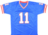 Phil Simms Autographed Blue Pro Style Jersey - Beckett W Hologram
