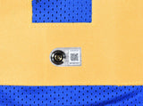 Marshall Faulk Autographed Blue Pro Style STAT Jersey - Beckett W Hologram